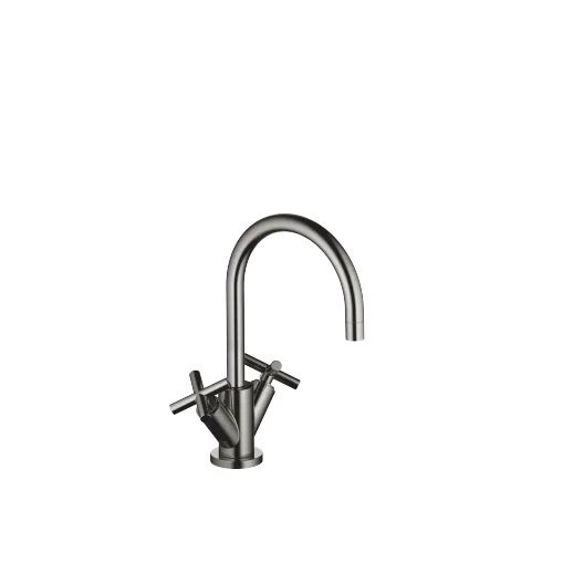TARA Dark Chrome Washstand faucets: Single-hole basin mixer with pop-up waste
