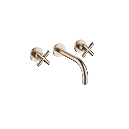 TARA Wall-mounted three-hole lavatory mixer without drain - Brushed Champagne (22kt Gold) - 36 712 892-46 0010