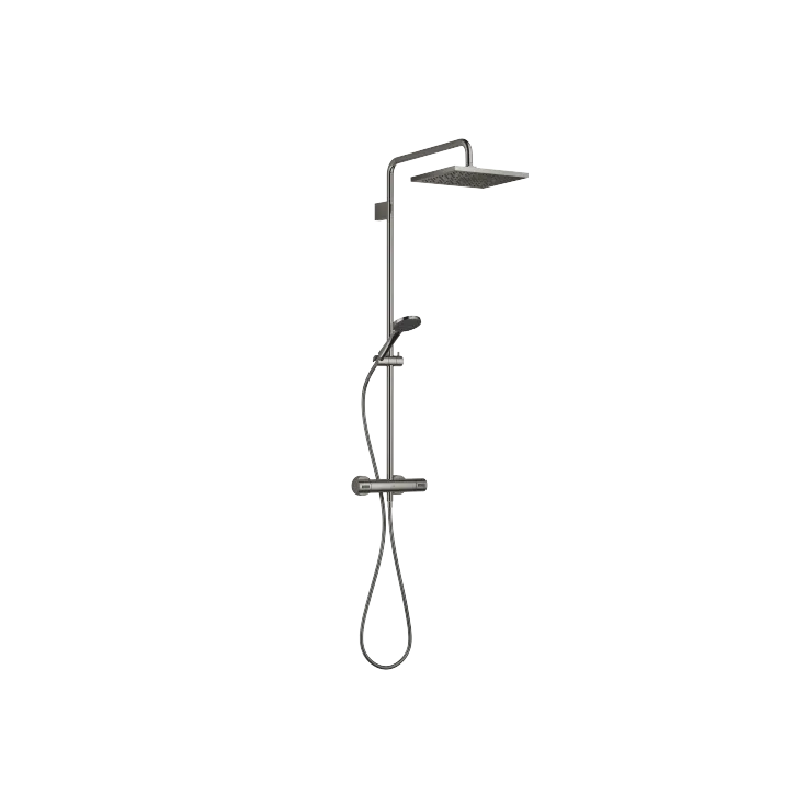 SYMETRICS Dark Chrome Shower faucets Showerpipe with shower thermostat