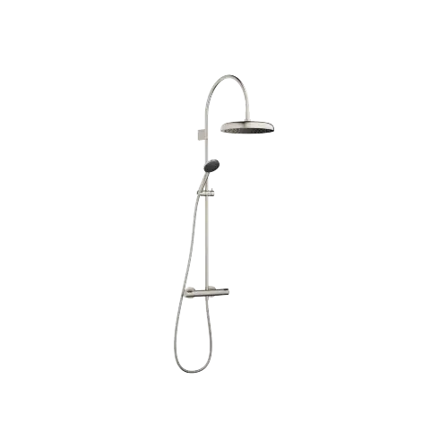 COYA Showerpipe Application with shower thermostat 300 mm - Brushed Platinum - Set containing 2 articles