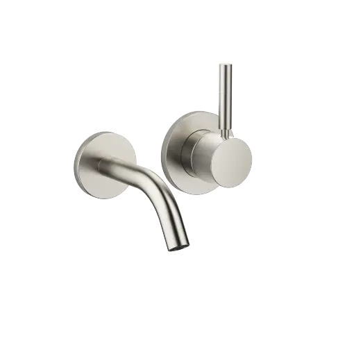 META Wall-mounted single-lever basin mixer without pop-up waste - Brushed Platinum - 36 867 660-06