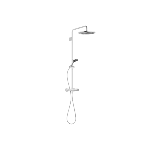Showerpipe con termostato doccia - Cromo spazzolato - Set contenente 2 articoli