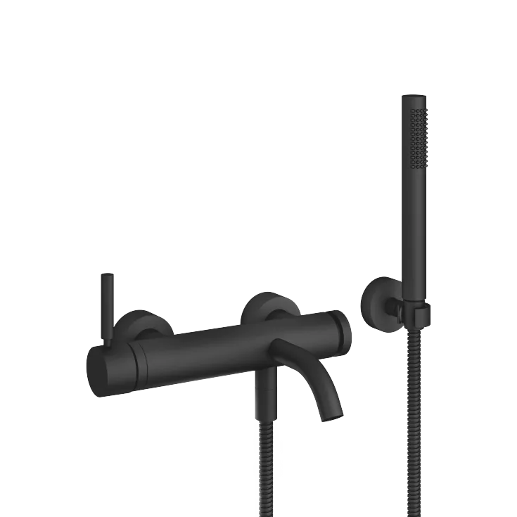 META Single-lever bath mixer for wall mounting with hand shower set - Matte Black - 33 233 660-33 0050
