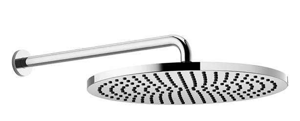 Rain shower with wall fixing FlowReduce 400 mm - Brushed Dark Brass - 28 658 970-39