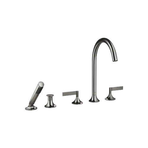 VAIA Five-hole bath mixer for deck mounting with diverter - Dark Chrome - 27 522 819-19