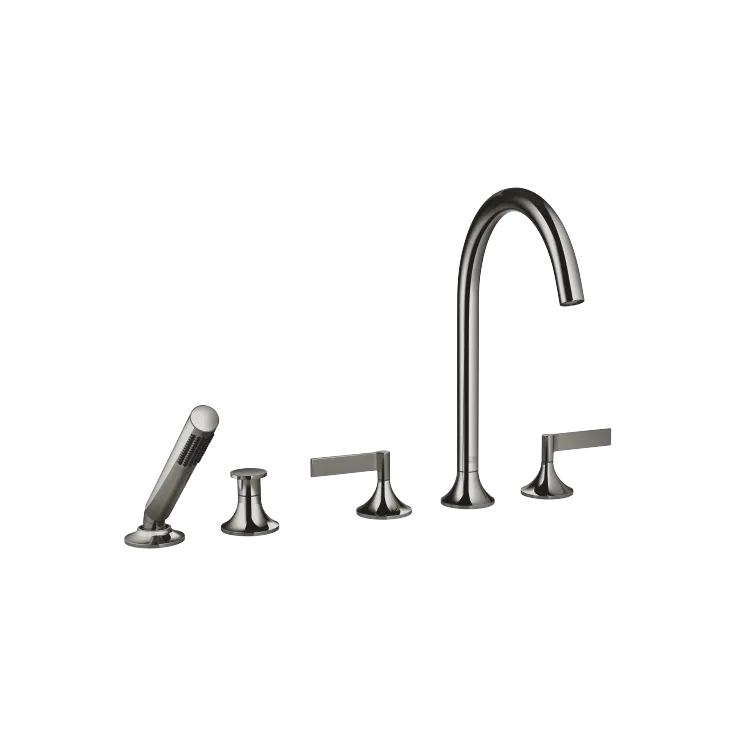 VAIA Five-hole bath mixer for deck mounting with diverter - Dark Chrome - 27 522 819-19