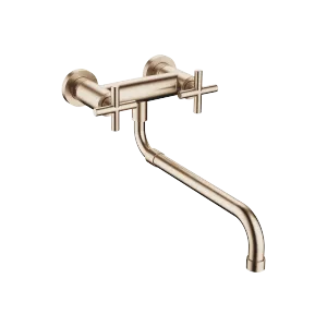 TARA Wall-mounted bridge mixer with extending spout - Brushed Champagne (22kt Gold) - 31 151 892-46