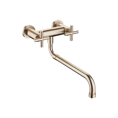TARA Wall-mounted bridge mixer with extending spout - Brushed Champagne (22kt Gold) - 31 151 892-46