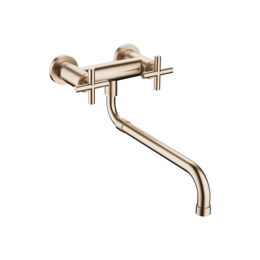 TARA Wall-mounted bridge mixer with extending spout - Brushed Champagne (22kt Gold) - 31 151 892-46