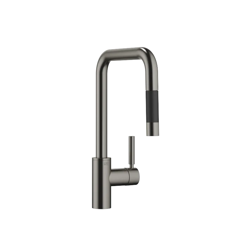 META SQUARE Single-lever mixer Pull-down with spray function - Brushed Dark Platinum - 33 870 861-99 0010