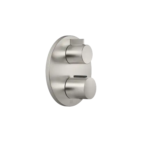 Thermostat à encastrer avec réglage de débit et robinet d'arrêt intégré - Platine brossé - 36 425 970-06