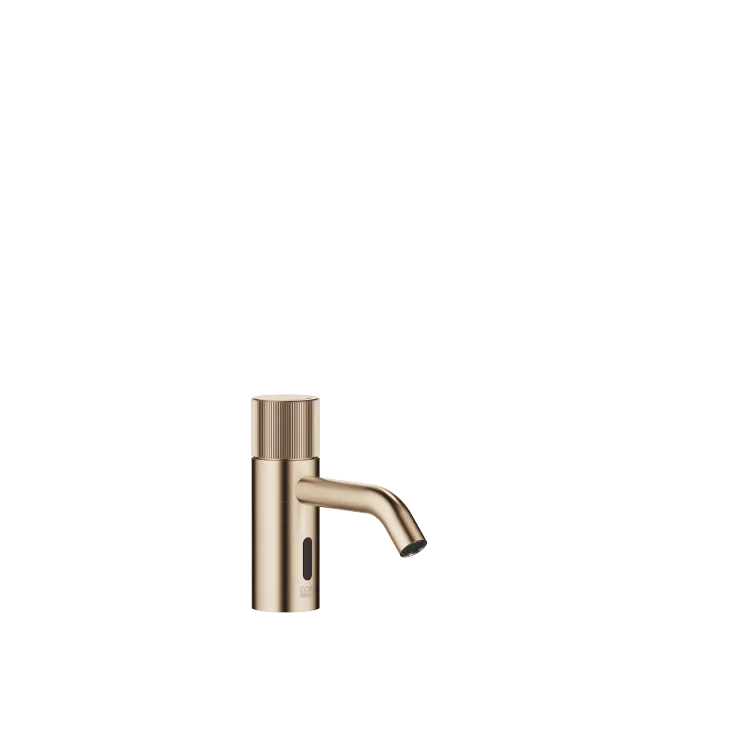 META Washstand fitting with electronic opening and closing function without pop-up waste - Brushed Light Gold - 44 511 660-27