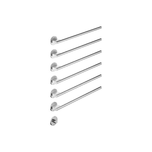 Handtuchwärmer , 6-fach , Ausladung rechts , mit Bedienelement - Chrom gebürstet - Set aus 2 Artikeln