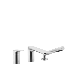 LISSÉ Three-hole single-lever bath mixer for bath rim or tile edge installation - Brushed Chrome - 27 412 845-93