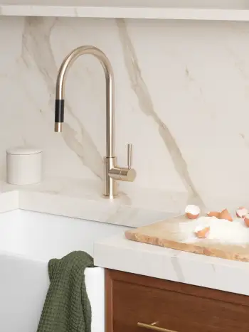 Dornbracht tara design series pulldown inspiration kitchen kitchen faucet brushed champagne