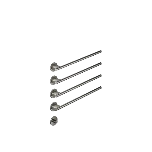 Towel warmer , 4-fold , projection right , with control element - Dark Chrome - Set containing 2 articles