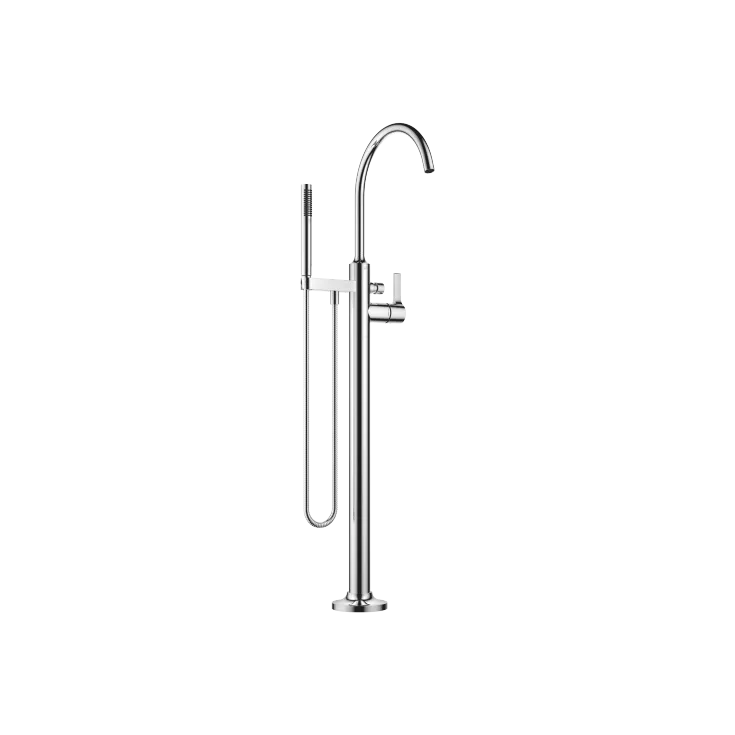 VAIA Single-lever bath mixer with stand pipe for free-standing assembly with hand shower set - Chrome - 25 863 809-00