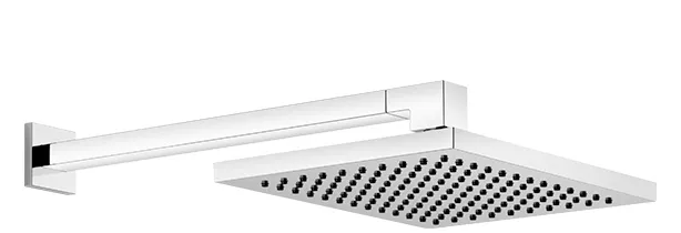 Rain shower with wall fixing FlowReduce 300 x 240 mm - Brushed Gold (PVD) - 28 762 980-37