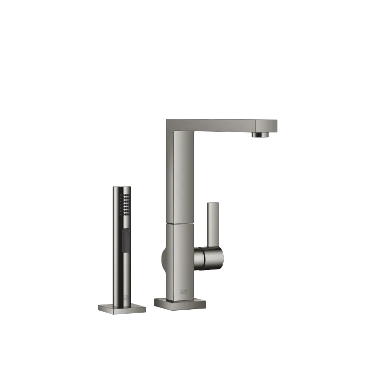 LOT Single-lever mixer with side spray set - Dark Chrome - Set containing 2 articles