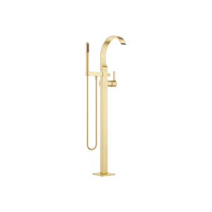 CYO Single-lever bath mixer with stand pipe for free-standing assembly with hand shower set - Brushed Durabrass (23kt Gold) - 25 863 811-28