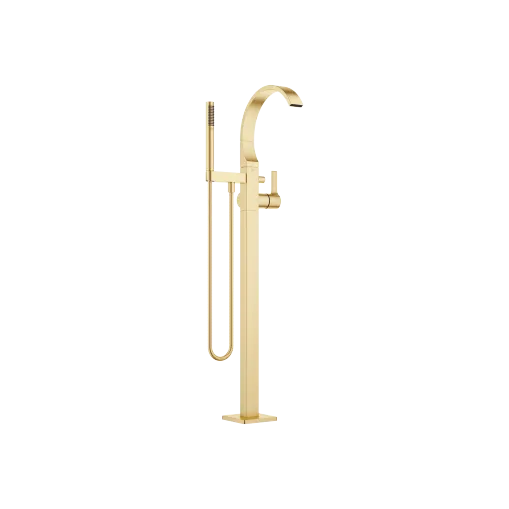 CYO Brushed Durabrass (23kt Gold) Bath faucets: Single-lever bath mixer with stand pipe for free-standing assembly with hand shower set