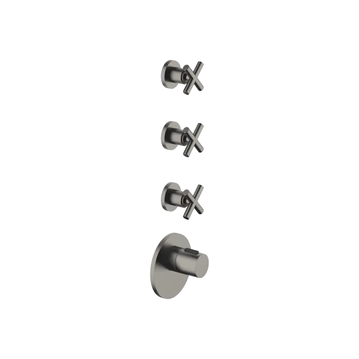 TARA xTOOL Modulo termostato con 3 rubinetti - Dark Platinum spazzolato - Set contenente 4 articoli