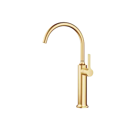 VAIA Waschtisch-Einhandbatterie mit erhöhtem Standfuß ohne Ablaufgarnitur - Messing gebürstet (23kt Gold) - 33 534 809-28
