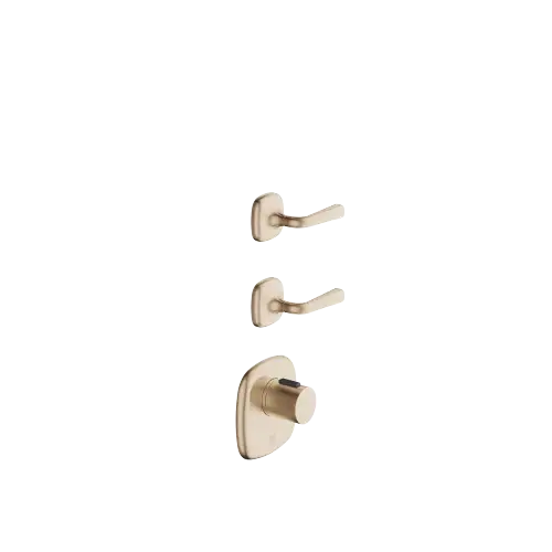 COYA xTOOL Thermostatmodul mit 2 Ventilen - Champagne gebürstet (22kt Gold) - Set aus 3 Artikeln