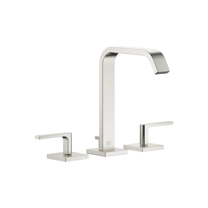 IMO Three-hole basin mixer with pop-up waste - Brushed Platinum - 20 ...