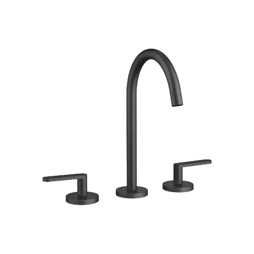 META Three-hole basin mixer with pop-up waste - Matte Black - 20 713 661-33