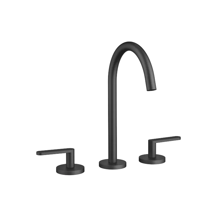 META Mélangeur lavabo à 3 trous avec garniture d'écoulement - Noir mat - 20 713 661-33