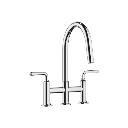 VAIA Three-hole bridge mixer Pull-down with spray function - Chrome - 19 870 809-00