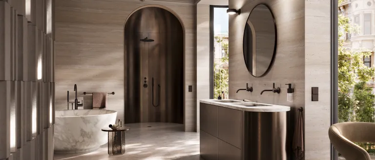 Dornbracht Badezimmer in Dark Bronze gebürstet