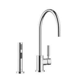 TARA Single-lever mixer with rinsing spray set - Brushed Chrome - Set containing 2 articles