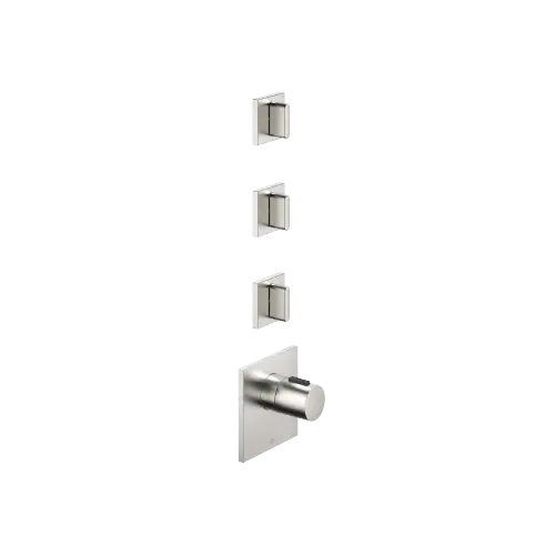 CL.1 xTOOL Module thermostatique avec 3 robinets à encastrer - Platine brossé - Set contenant 1 articles
