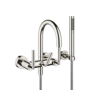 TARA Bath mixer for wall mounting with hand shower set - Platinum - 25 133 882-08