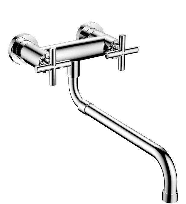 TARA Wall-mounted bridge mixer with extending spout - Brushed Dark Bronze (PVD) - 31 151 892-43