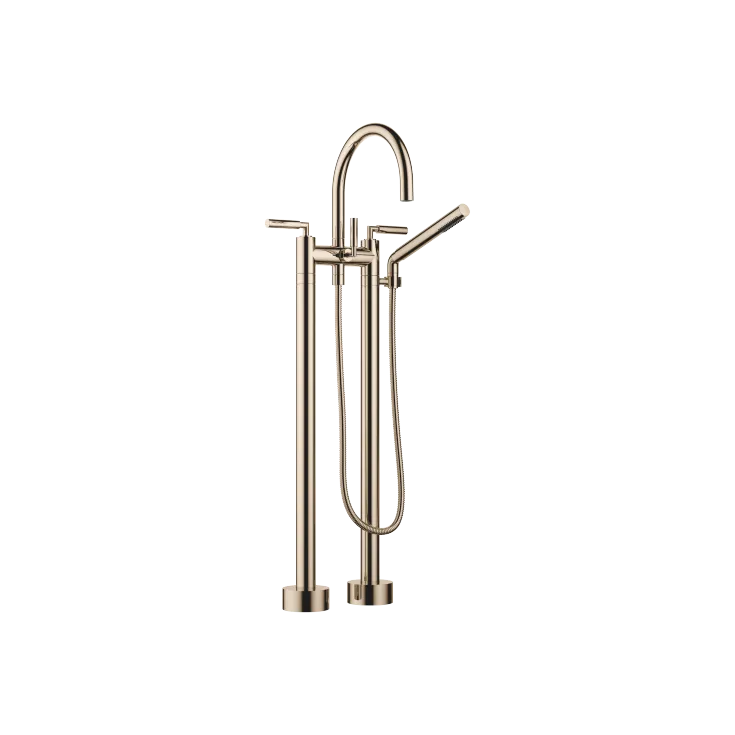TARA Two-hole bath mixer for free-standing assembly with hand shower set - Champagne (22kt Gold) - 25 943 882-47
