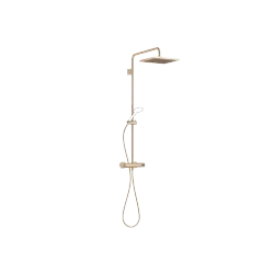 Showerpipe with shower thermostat without hand shower - Brushed Champagne (22kt Gold) - 34 459 980-46