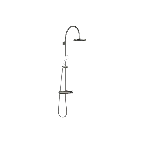 TARA Showerpipe with shower thermostat without hand shower 220 mm - Dark Chrome - 34 458 892-19 0050