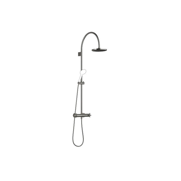TARA Shower pipe with shower thermostat without hand shower 220 mm - Dark Chrome - 34 458 892-19 0050