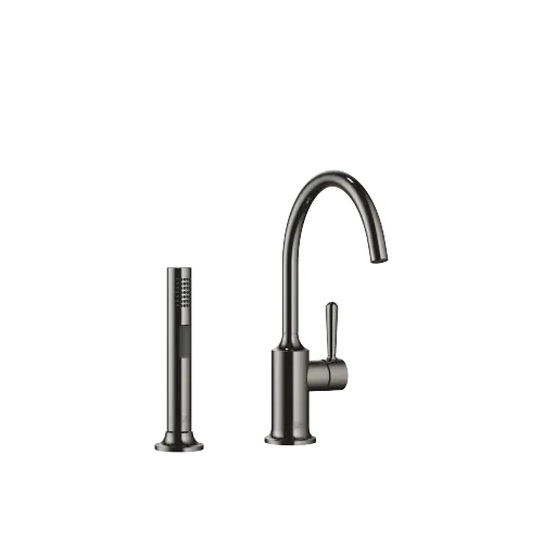 VAIA Mitigeur monocommande avec douchette extractible - Dark Chrome - Set contenant 2 articles