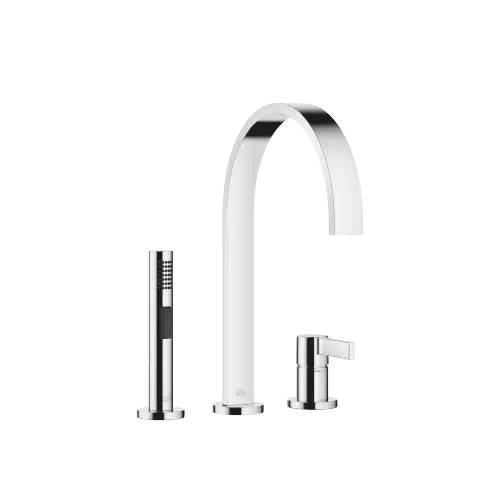MEM Two-hole mixer with individual rosettes with rinsing spray set - Chrome - Set containing 2 articles