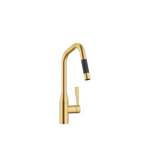 SYNC Single-lever mixer Pull-down with spray function - Brushed Durabrass (23kt Gold) - 33 875 895-28