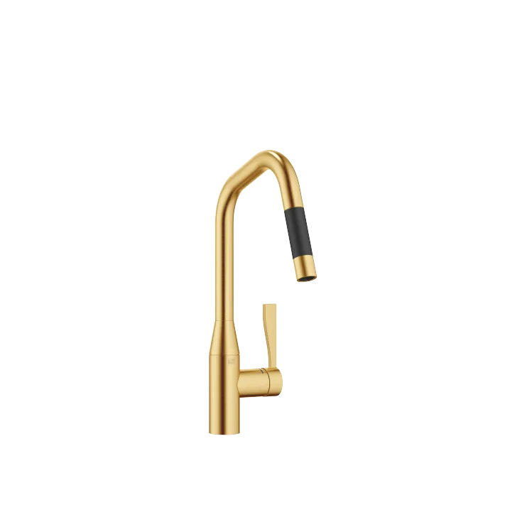 SYNC Single-lever mixer Pull-down with spray function - Brushed Durabrass (23kt Gold) - 33 875 895-28