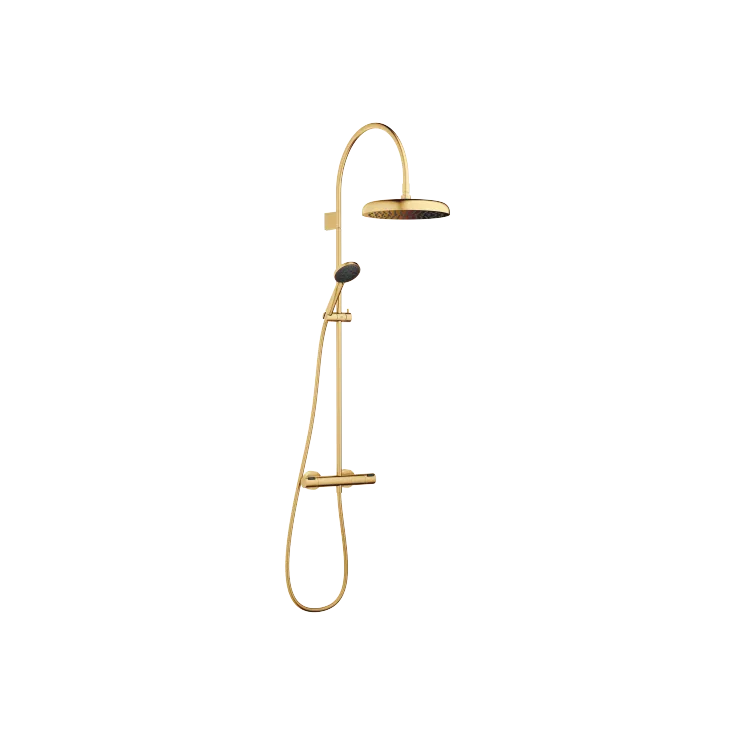 COYA Showerpipe application with shower thermostat 11-3/4" - Brushed Durabrass (23kt Gold) - Set containing 2 articles