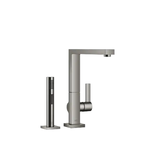 LOT Single-lever mixer with rinsing spray set - Dark Chrome - Set containing 2 articles