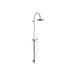 Shower system with single-lever shower mixer without hand shower FlowReduce - Dark Chrome - 26 025 661-19