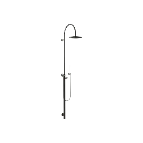 Shower system with single-lever shower mixer without hand shower FlowReduce - Dark Chrome - 26 025 661-19