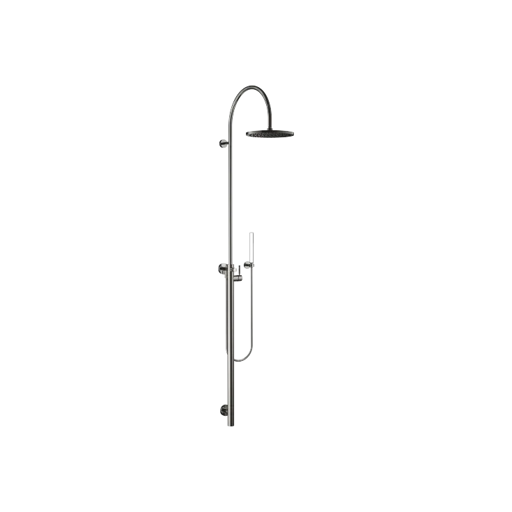 Shower system with single-lever shower mixer without hand shower FlowReduce - Dark Chrome - 26 025 661-19